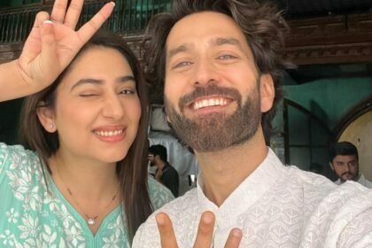 Nakuul Mehta and Disha Parmar on Bade Achhe Lagte Hain 3 set