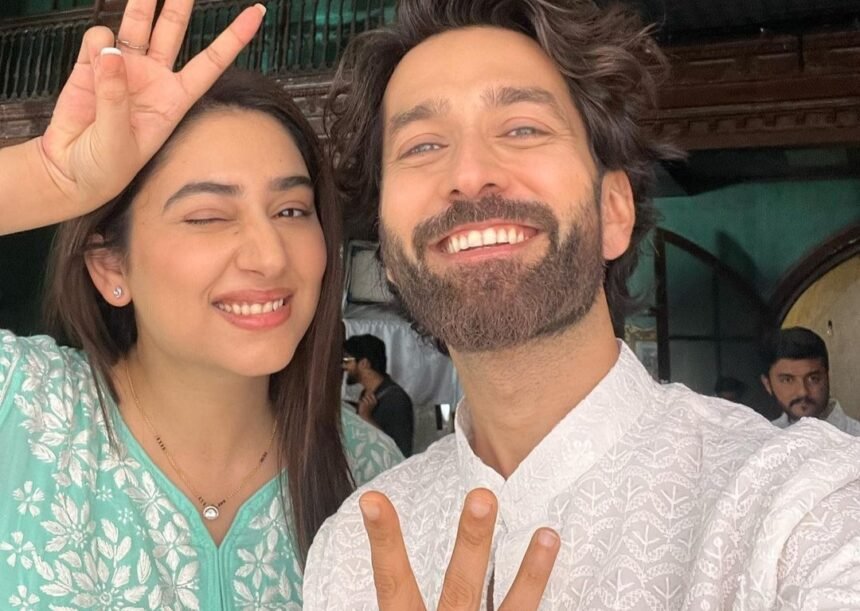 Nakuul Mehta and Disha Parmar on Bade Achhe Lagte Hain 3 set