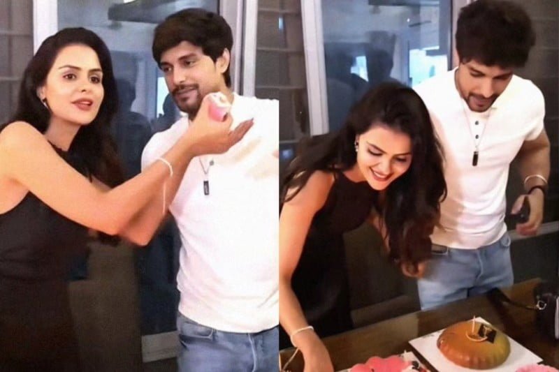 Priyanka celebrating her birthday with Ankit Gupta