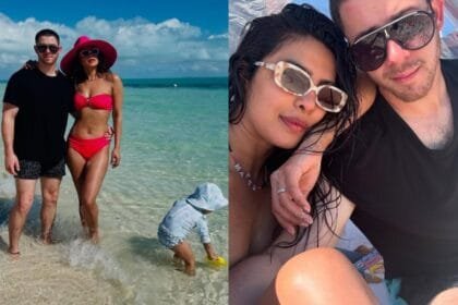 Priyanka and Nick on beach