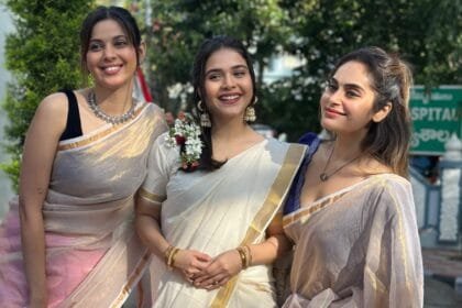 Shrutika Arjun was joined by Alice Kaushik, Muskan Bamne and Tajinder Bagga at her visit to Tirumala Tirupati Devasthanams