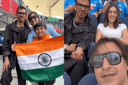 Yuzvendra Chahal seems enjoys IND vs NZ match with Rumoured Gf RJ Mahvash After divorcing Dhanashree Verma in a post shared by Vivek Oberoi