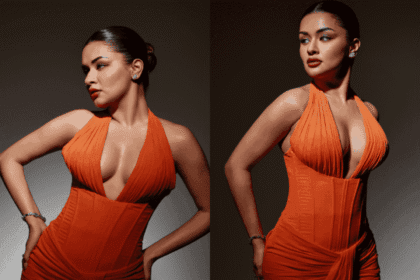 Avneet Kaur Sizzles in Bold Orange Dress at Mumbai Event