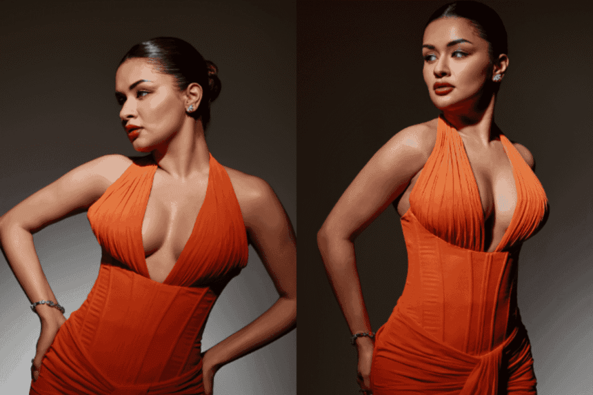 Avneet Kaur Sizzles in Bold Orange Dress at Mumbai Event
