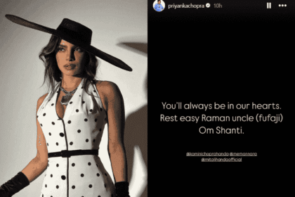 Priyanka Chopra Breaks Silence on Mannara Chopra's Father's Death